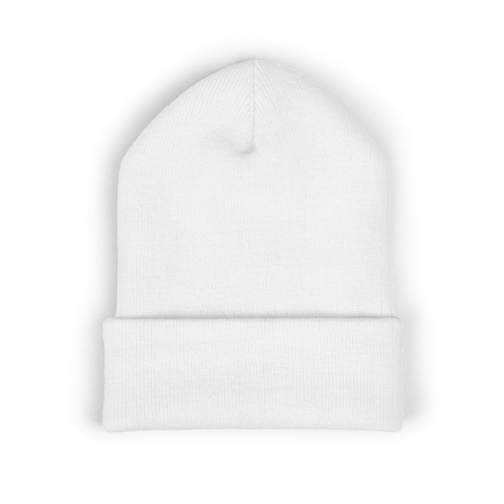 Nomade Embroidered Cuffed Beanie — Cozy Travel-Inspired Knit Hat