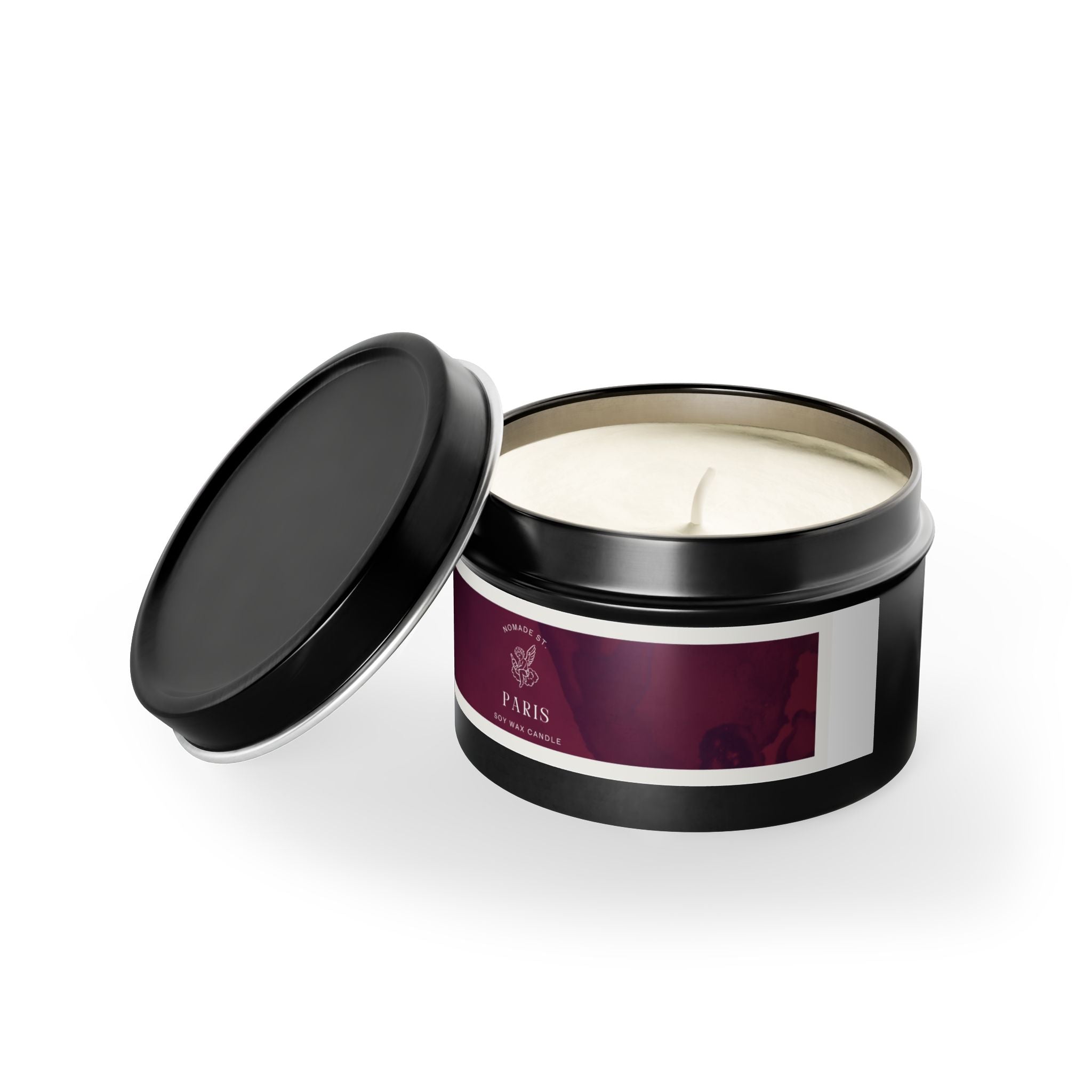 Paris Noir Wine Moment Scented Tin Candle - Bordeaux Floral / Coordinates