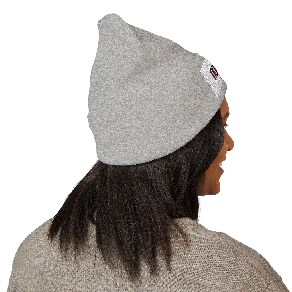Nomade Embroidered Cuffed Beanie — Cozy Travel-Inspired Knit Hat