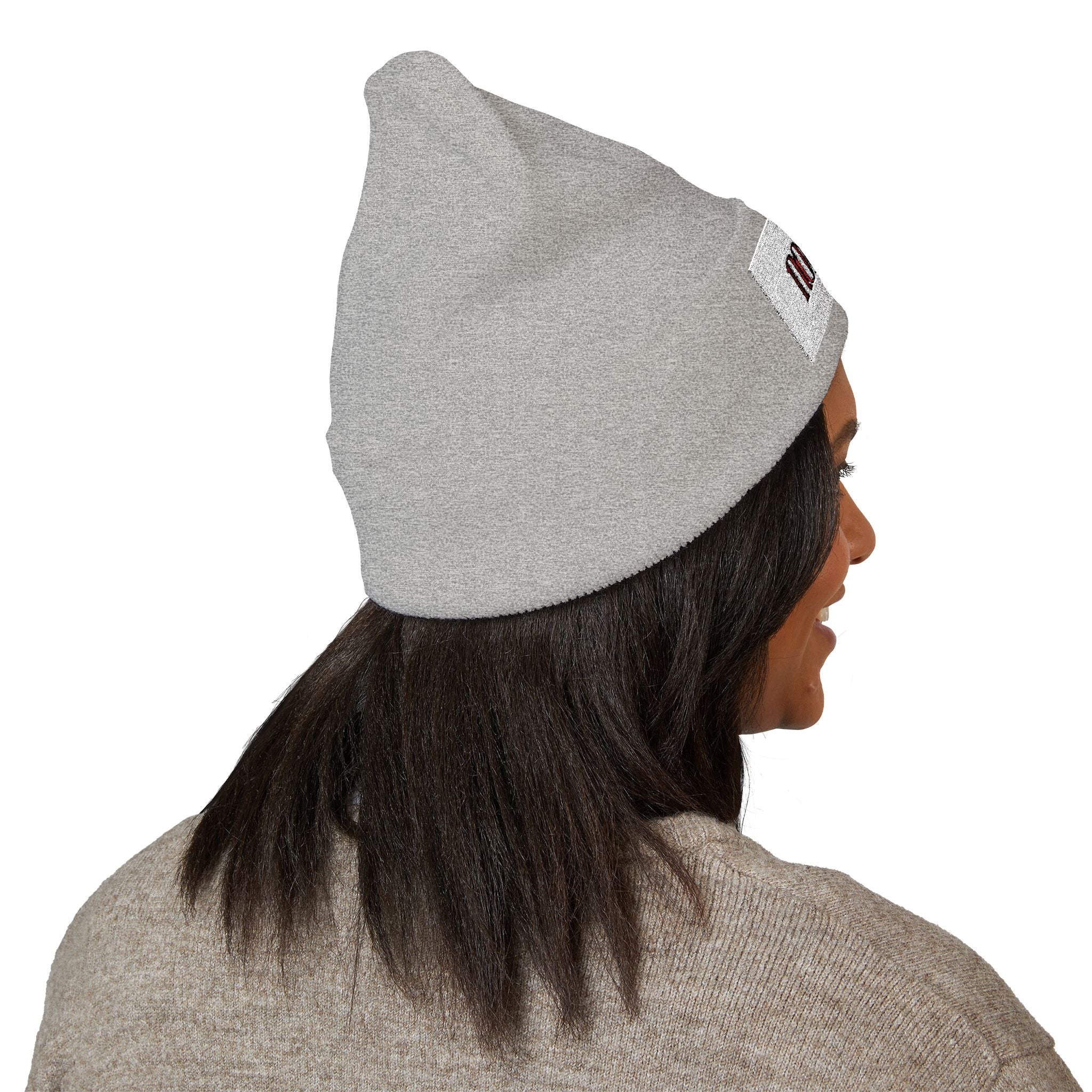 Nomade Embroidered Cuffed Beanie — Cozy Travel-Inspired Knit Hat