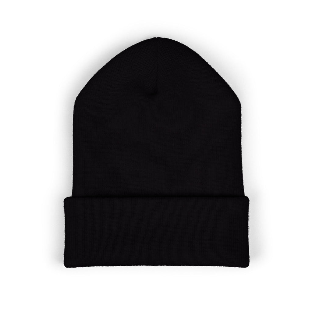Nomade Embroidered Cuffed Beanie — Cozy Travel-Inspired Knit Hat