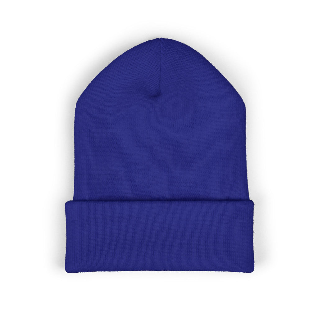 Nomade Embroidered Cuffed Beanie — Cozy Travel-Inspired Knit Hat